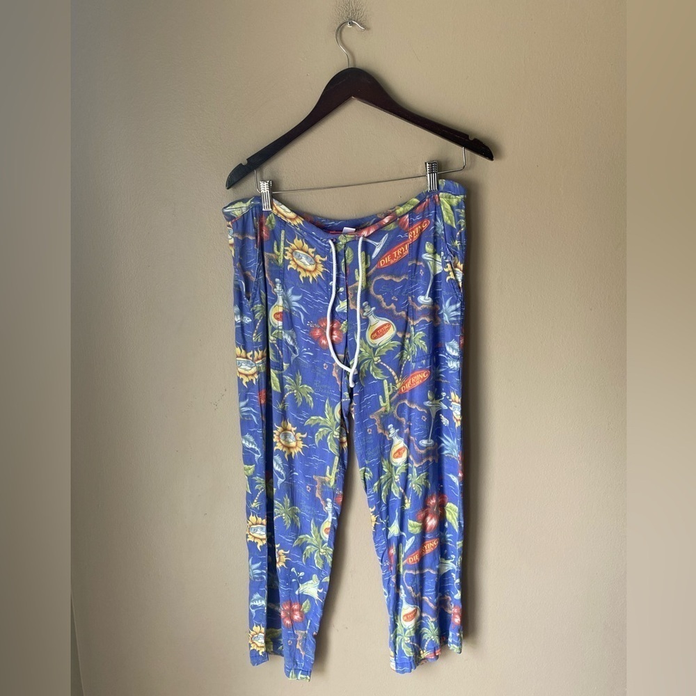 Vintage 90s Die Trying Baja Mex Tequila 100% Rayon Beach Pants